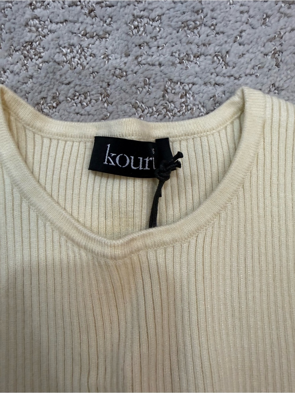 Kourt Cream Ribbed Knit Set - Picture 2 of 2